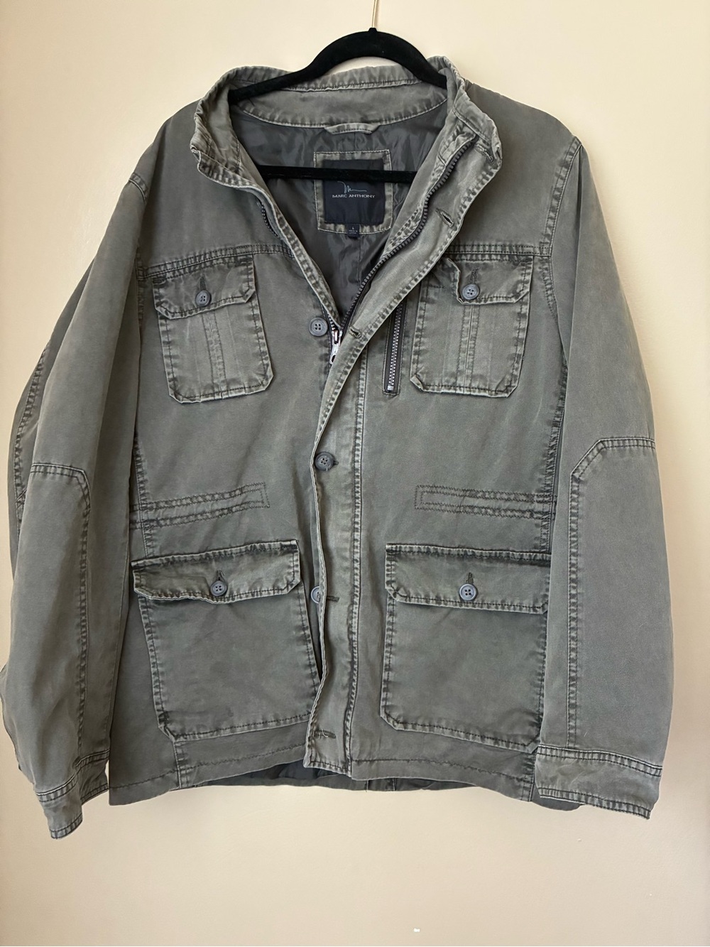 Marc Anthony Men's gray Utility Jacket - Casual Military-Inspired Coat